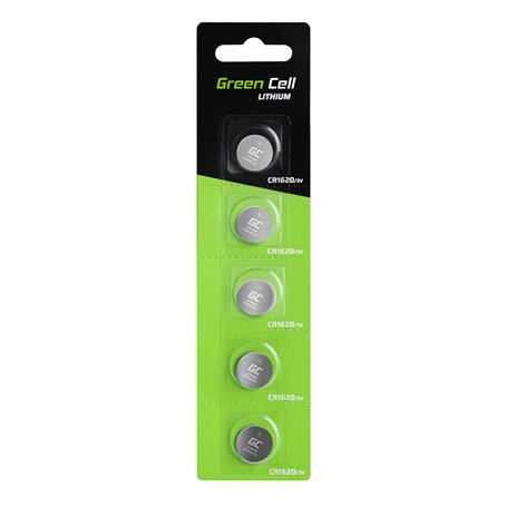 5x Lithium Green Cell CR1620 3V 70mAh Batteries