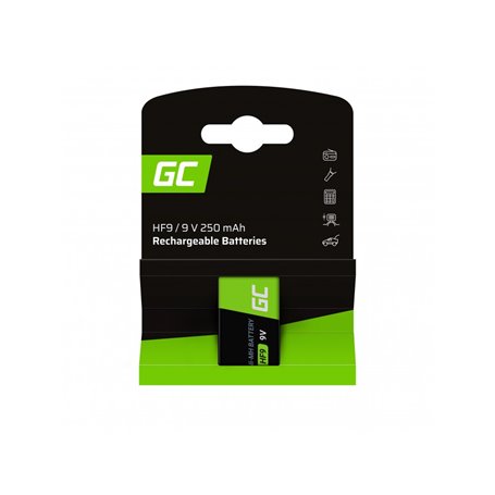 Battery 1x 9V HF9 Ni-MH 250mAh Green Cell