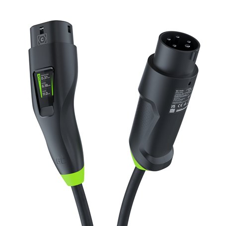 Green Cell Habu EV Mobile Charger 11 kW 7 m Type 2 to CEE 16 A for Charging Electric Vehicles EV PHEV 2in1 Wallbox with GC App