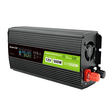 Car Power Inverter Green Cell® 12V to 230V, 500W/1000W