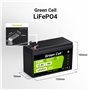 Green Cell CUBE LiFePO4 7Ah 12.8V 89.6Wh Lithium Iron Phosphate Battery for UPS, Monitoring