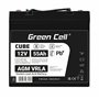 Green Cell CUBE AGM IP54 12V 55Ah VRLA Battery Gel deep cycle scooter mower boat barge mower tractor fishing boat