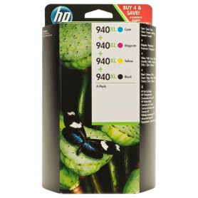 HP 940XL HP 940XL 4-pack High Yield Black/Cyan/Magenta/Yellow Original Ink Cartridges